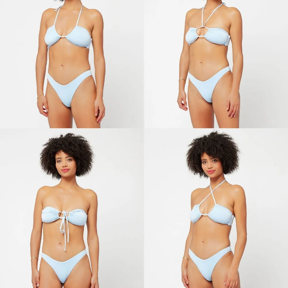 L*Space Shimmer Dawn Cabana Bikini Set Blue